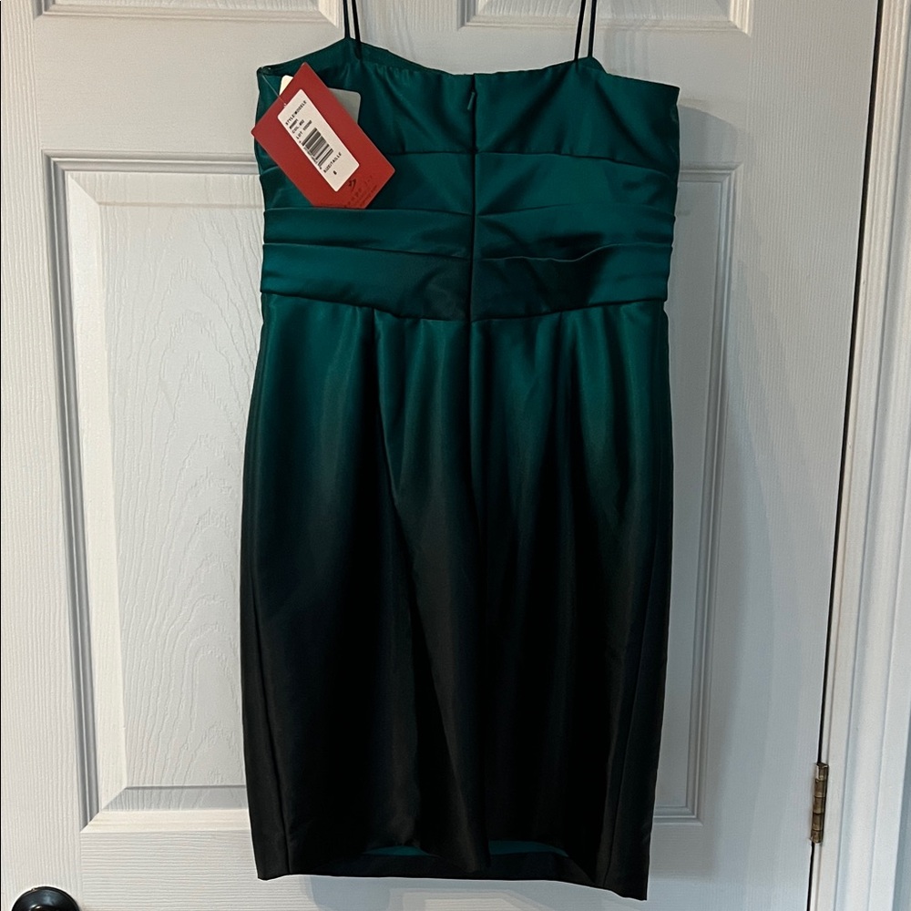 NWT - JS Collections Emerald and Black Strapless Dress - Picture 4 of 4